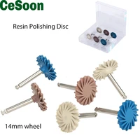 6pcsset dental composite resin polishing teeth diamond disc cutting ra 14mm burs grinding wheel polisher micro rotary tools