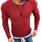 Модный мужской пуловер в стиле пэчворк с круглым вырезом и длинными рукавами, вязаный свитер