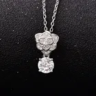 Круглый бриллиант, 1 карат, 6,5 мм, Муассанит, цветок графа, подвеска для ожерелья, ожерелье с графом, классические украшения