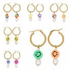 Женские Висячие серьги ROMAD, из полимерной глины, с фруктами, смайликами, с жемчугом, в стиле панк