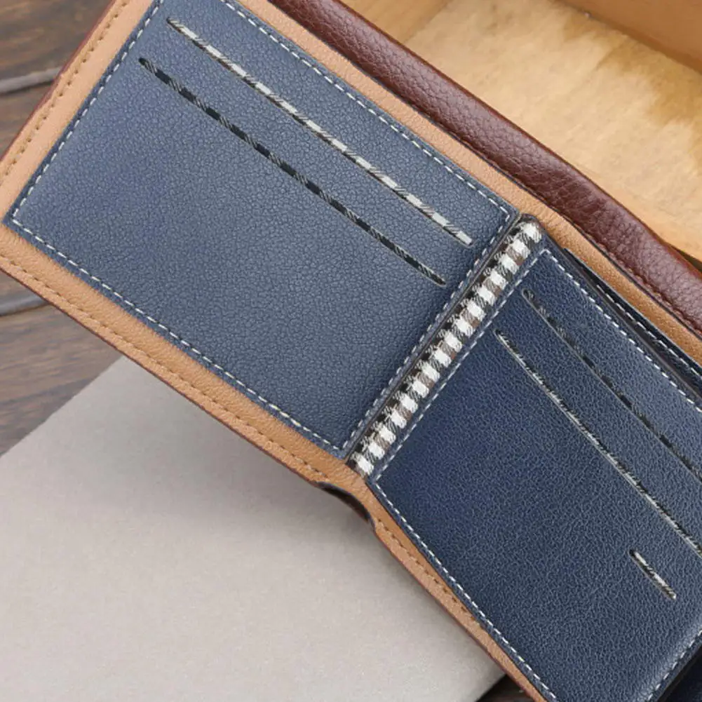 Хит двойной кошелек для мужчин из искусственной кожи тонкий держатель карт