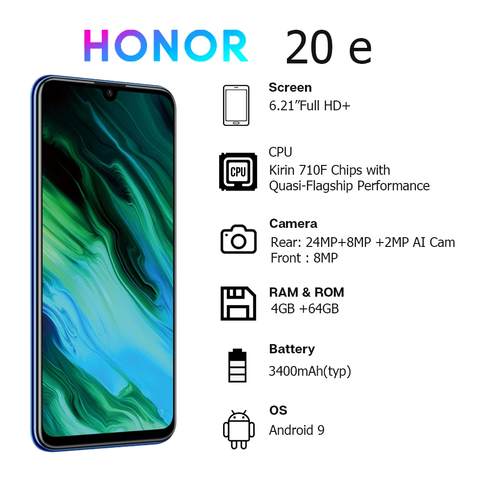Смартфон Honor 20e 4+64ГБ | Мобильные телефоны и аксессуары