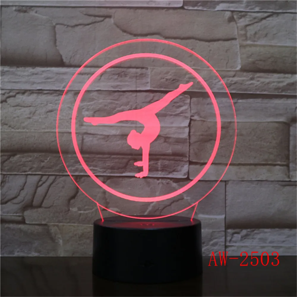 

Gym Gymnast 3D LED Night Light Novelty Gifts 7 Colors LED Desk Table Remote Touch Base USB Lamp Kids Gift Dropshipping AW-2503