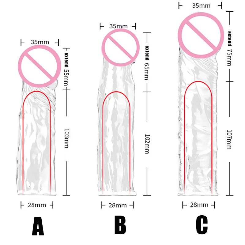 Прозрачный увеличитель пениса многоразовый презерватив для увеличения интимные