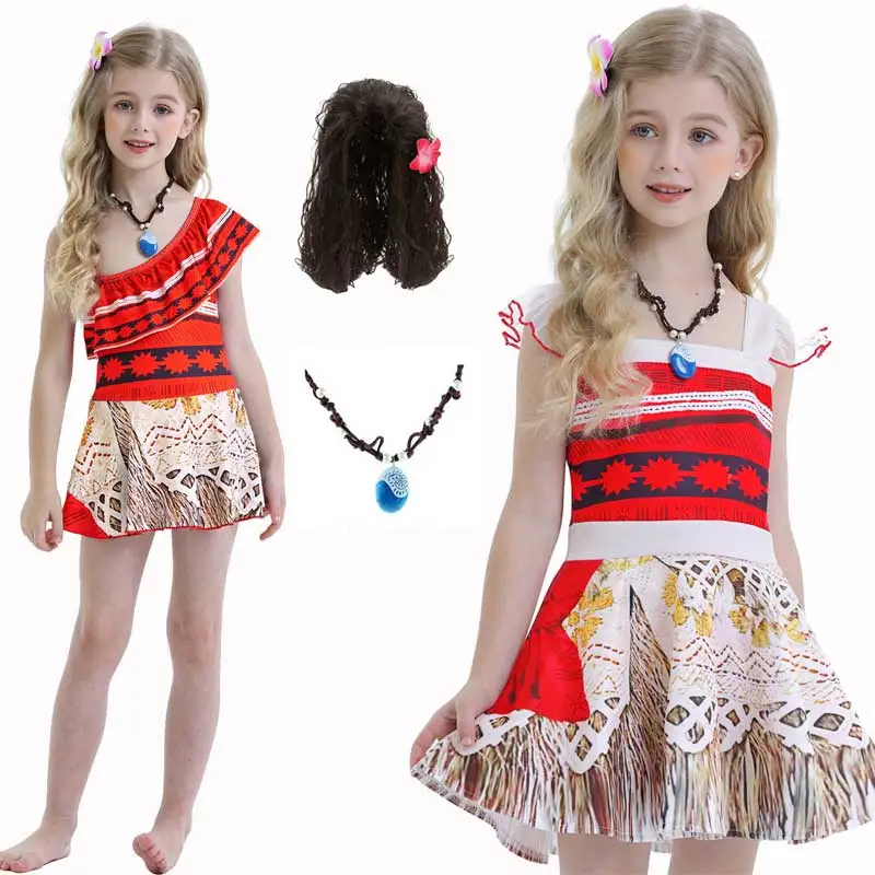 Платье принцессы для девочек одежда Моана Детский костюм вечевечерние ваяна