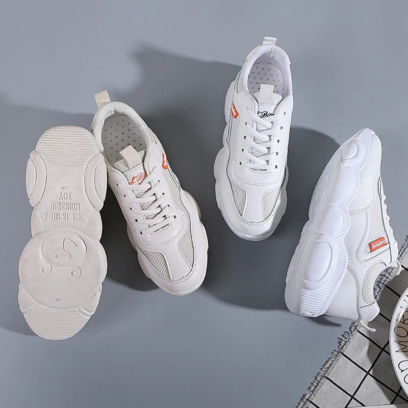 

Women Casual Shoes Warm Breathable Flat Walking Dad Shoes Non-slip Increase Height Slim Female Clunky Sneakers