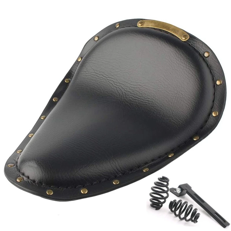 

Motorcycle Retro Driver Solo Seat Cushion Compatible with Spring Swivel Bracket for Bobber Chopper Cruiser