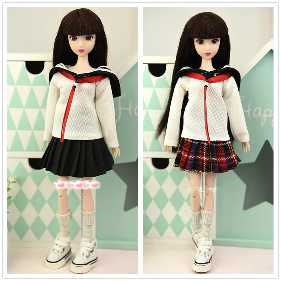 Короткая юбка/белая и черная цветная осенняя одежда для 1/6 BJD Xinyi Барби Blythe FR ST Doll