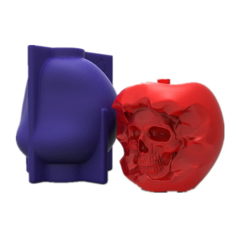 

594B Skull Apple Silicone Mold Keychain Resin Epoxy Craft Polymer Clay Craft