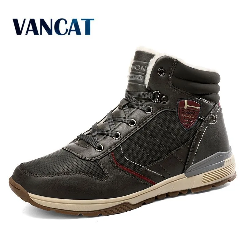 Vancat/Новые мужские ботинки высококачественные плюшевые теплые ботильоны зимние