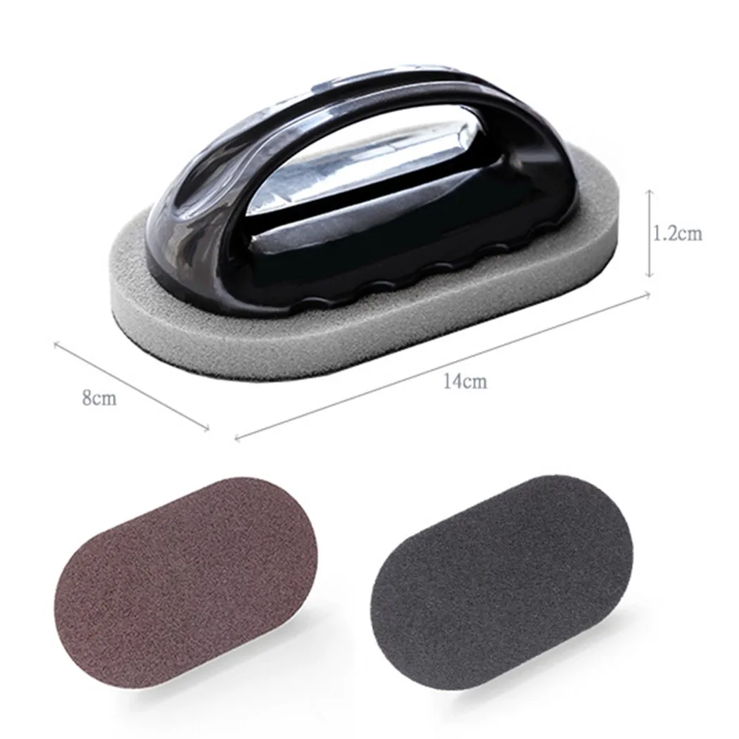 

Super Strong Decontamination Brush Emery Sponge With Handle Cleaning Brush For Descaling Knives Pan Pot Kitchen Cleaning Tools
