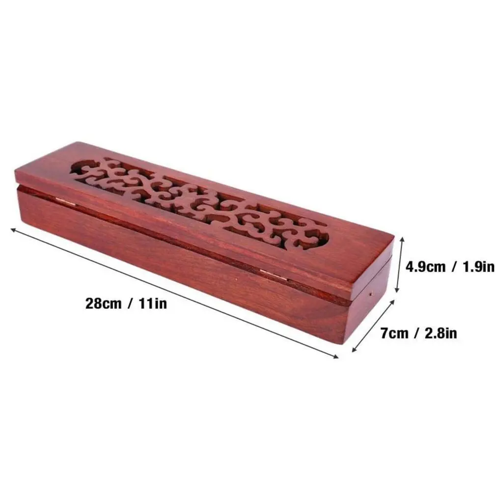 

Incense Box Rosewood Holder For Stick Incense Sticks Assorted Buddhist Supply Hollow Storage For Incense Chopsticks