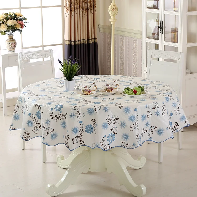 Table Cloth Waterproof Oil Round Tablecloth Flower PVC Home Kitchen Dining | Дом и сад