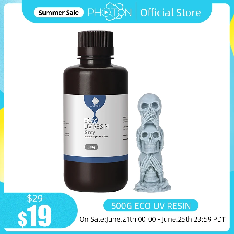 Материалы для 3d печати Anycubic на растительной основе 405 нм УФ смола фотона Photon S без