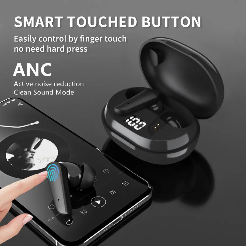 

Беспроводные наушники ANC с шумоподавлением, Bluetooth 5,2, водонепроницаемые, с микрофоном