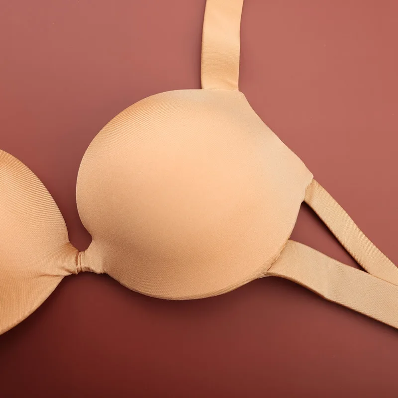 Бюстгальтер пуш-ап для танца живота однотонный телесный
