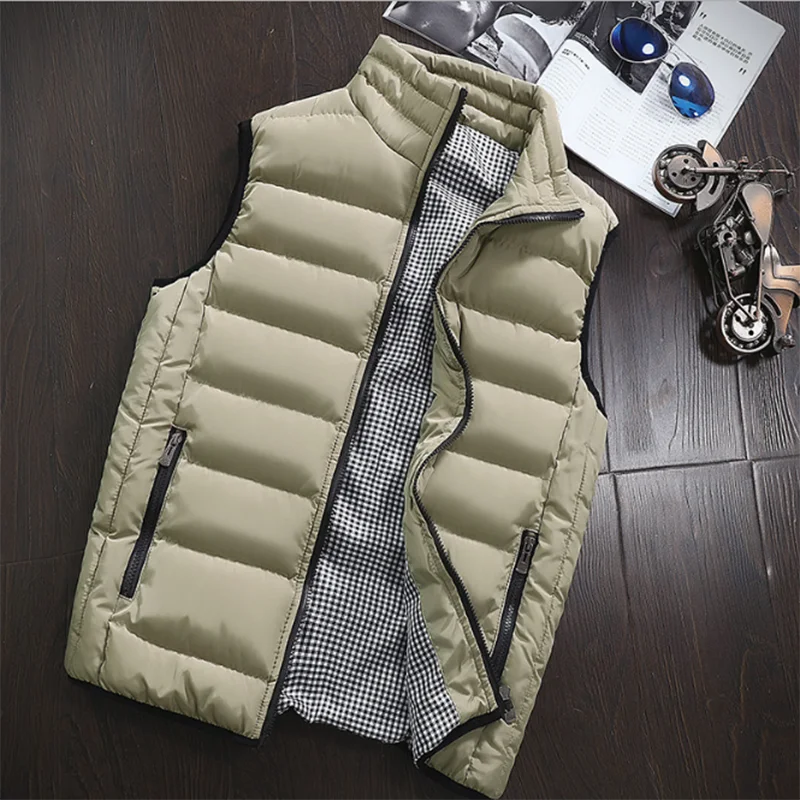 

Brand Clothing Vest Jacket Mens New Autumn Warm Sleeveless Jacket Male Winter Casual Waistcoat Men Vest Plus Size Veste Homme