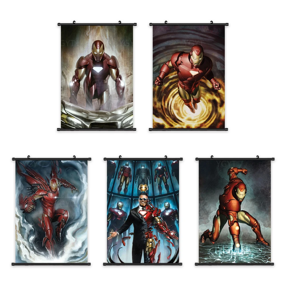 

Iron Man Poster Marvel Canvas Print Movie Painting Wall Art The Avengers Picture Home Decoration Mural Plastic Hanging Scrolls