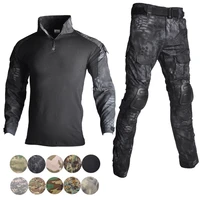 military uniform shirt pants army tactical combat training suits with elbow knee pads men hunting airsoft shooting clothes