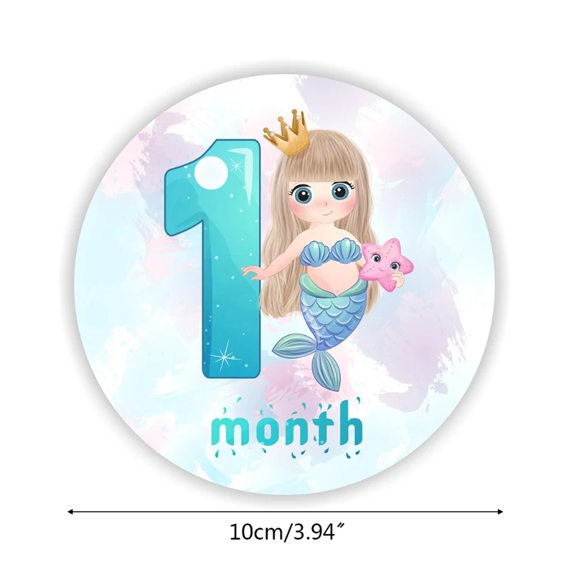 

12 Pcs/Set Baby Pregnant Monthly Stickers Newborn Growth Photography Props Memory Recording Milestone Sticker