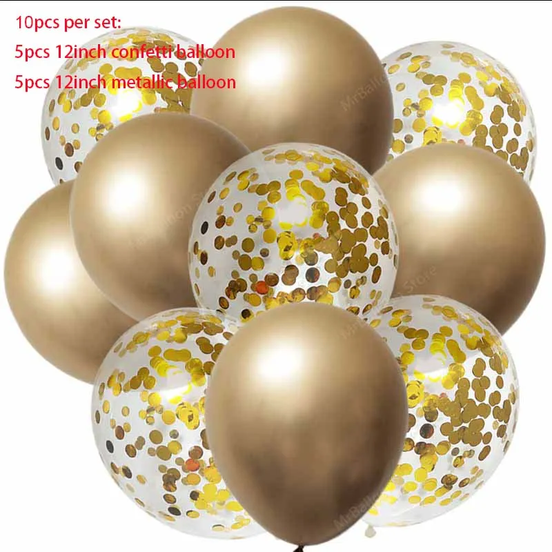 style 4 10 шт./лот, шары с голубыми металлическими конфетти для дня рождения, вечеринки, крещения, для мальчиков, баллонов, для дня рождения, для мальчиков и девочек - Цвет: style 4