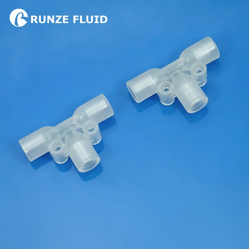 PP PTFE пластиковый Т коннектор микротройник фитинги с монтажными отверстиями