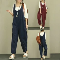 womens baggy dungarees playsuit oversized ladies jumpsuit trousers pants tank overalls loose plus size s 2xl