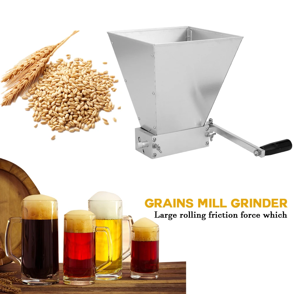

Stainless Steel Grains Mill Grinder Food Processors Manual Malt Corn Grain Crusher 2 Rollers