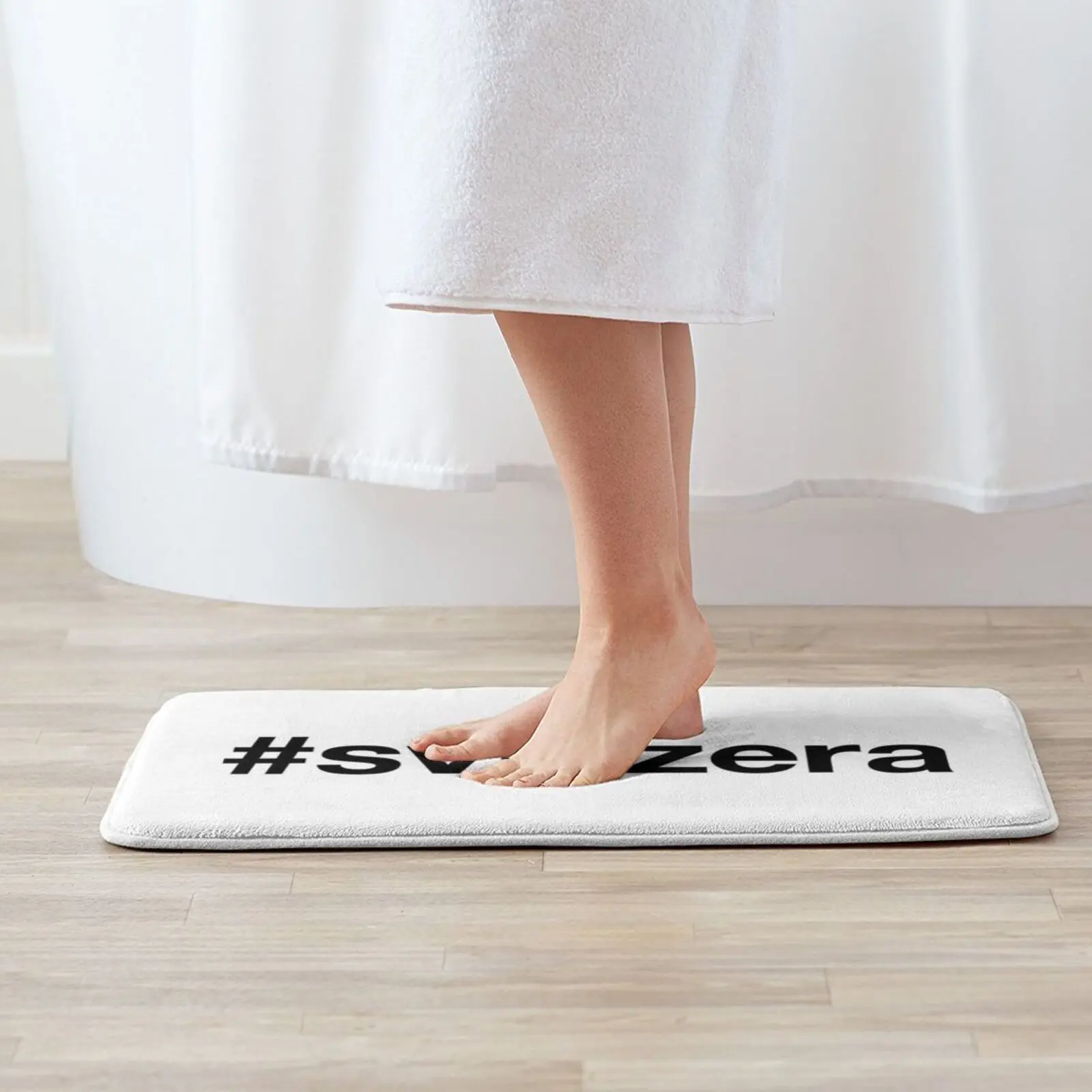 Коврик с надписью Svizzera tag Мягкий Нескользящий ковер Базельский серый