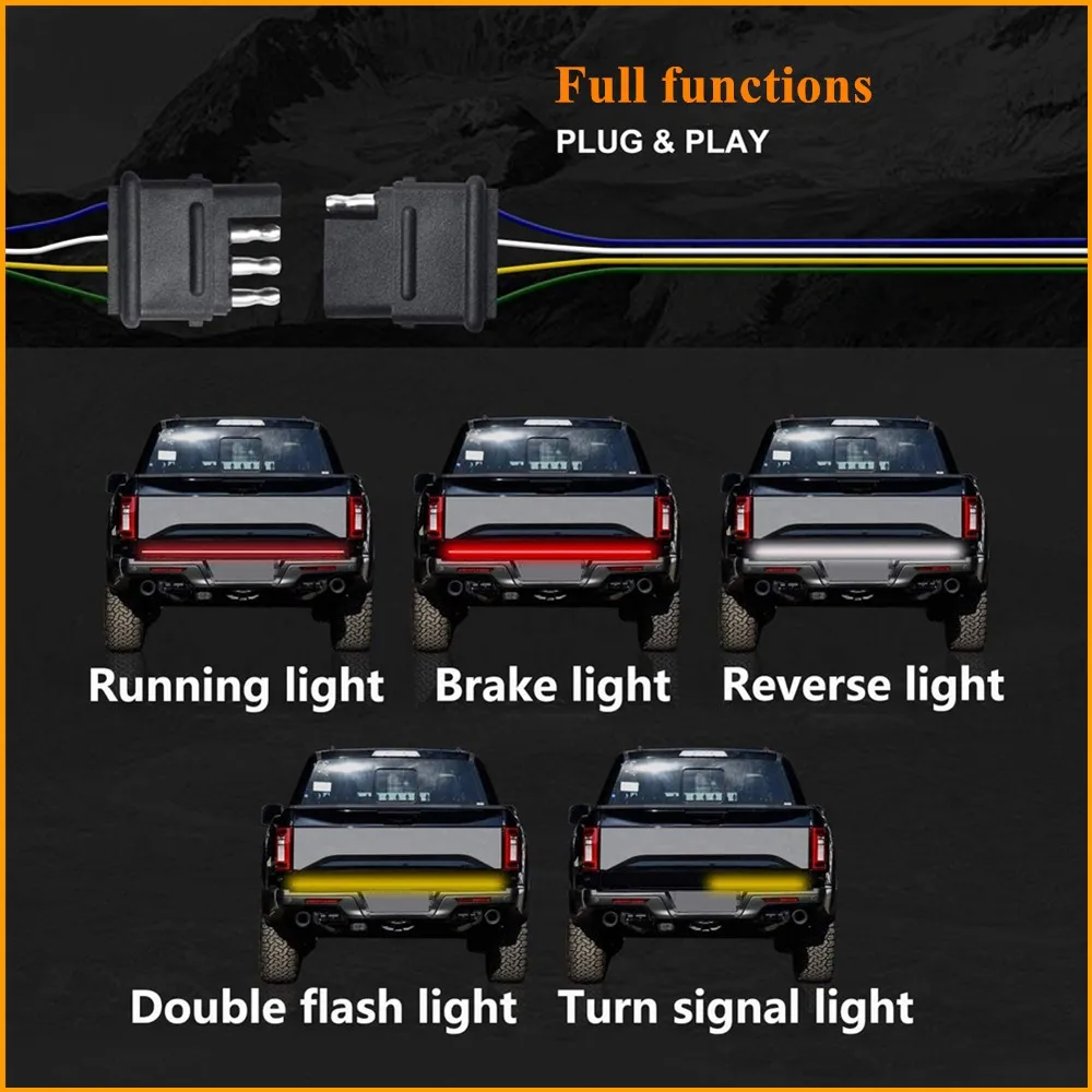 150 см 60 дюймов хвост светильник бар светодиодный тройным для грузовик пикап