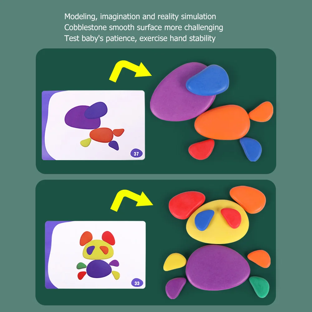 

Baby Building Blocks Childrens Educational Puzzles Assembling Jigsaw Building Blocks Game Colorful Pebbles Jenga Wooden Toys