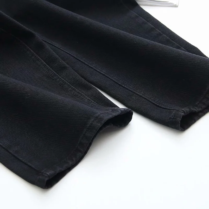 

Plus Size XL-4XL Women's Black Jeans Solid Officewear Vintage Ankle Denim Pants