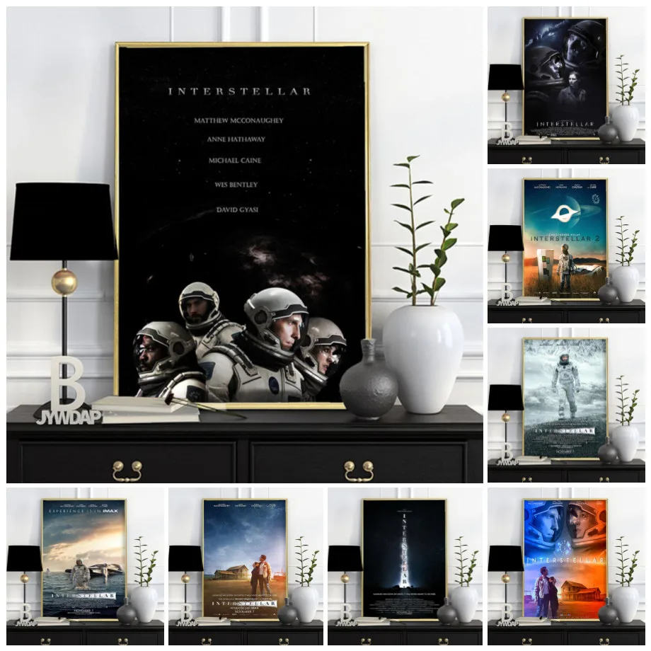 

Classic Movie Interstellar Poster Nolan McConaughey Retro Posters and Prints Canvas Painting Home Room Decor Film Wall Pictures