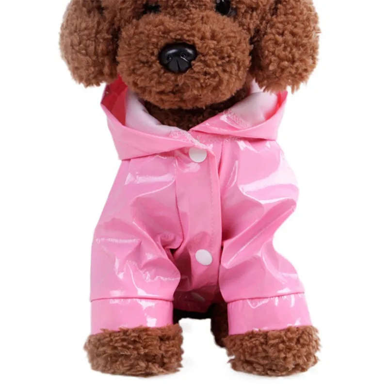 Дождевик для домашних животных уличный однотонный плащ с капюшоном