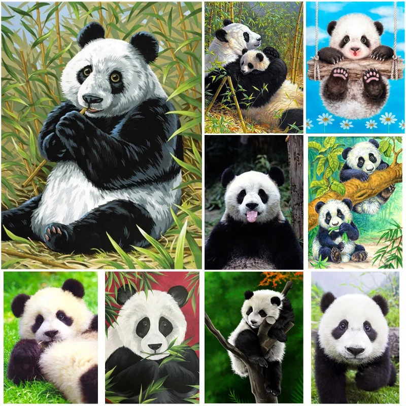 

DIY 5D Panda Diamond Rhinestone Painting Kits For Child Embroidery Full Square Drills Cross Stitch Sets Art Crystal Craft Decor