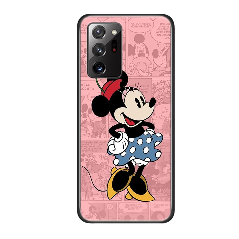 Disney Minnie Mouse For Samsung Galaxy A73 A52S A72 A71 A52 A51 A22 A12 A32 A21S 4G 5G Silicone Soft Black Phone Case