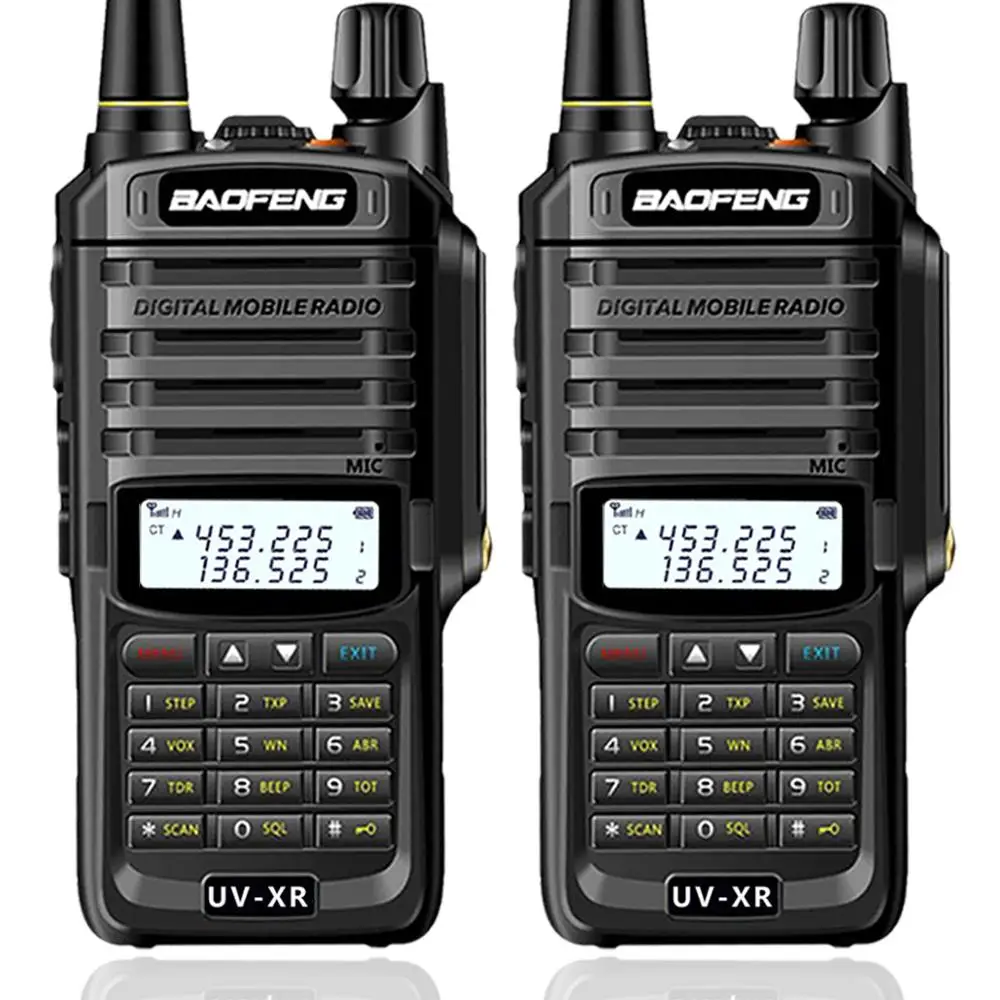 2 шт. Baofeng UV-XR 10 Вт Высокая мощность IP67 Водонепроницаемый двухстороннее радио Двухдиапазонная портативная рация для охоты, пешего туризма, дождя