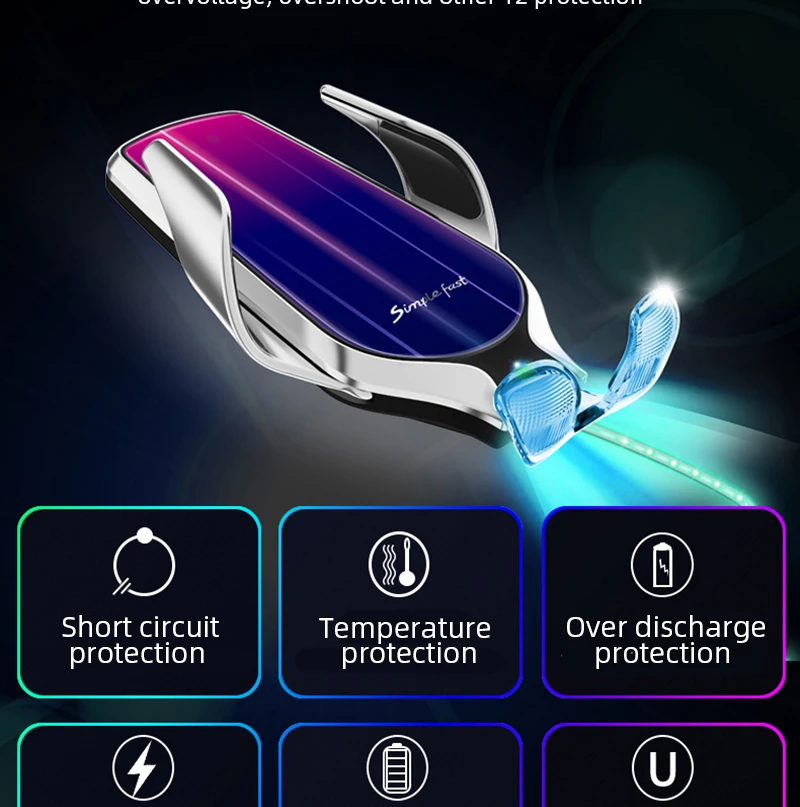 R9 смарт-сенсор Автомобильный держатель для телефона Быстрая зарядка беспроводные зарядные устройства универсальный автомобильный держатель для телефона для iPhone для samsung для huawei