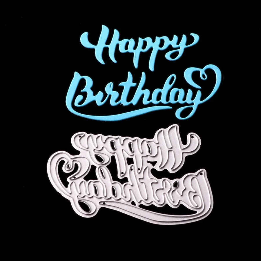 1 упаковка надписей на день рождения металлические Вырубные штампы вырубные