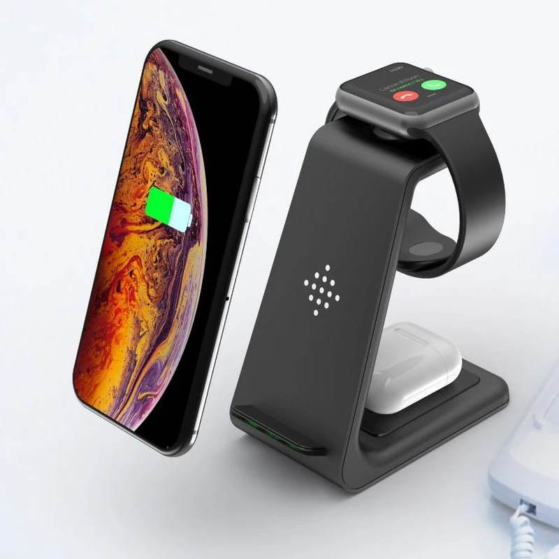 Беспроводное зарядное устройство 3 в 1 10 Вт быстрая зарядка для Iphone 11 Pro SE2 зарядная