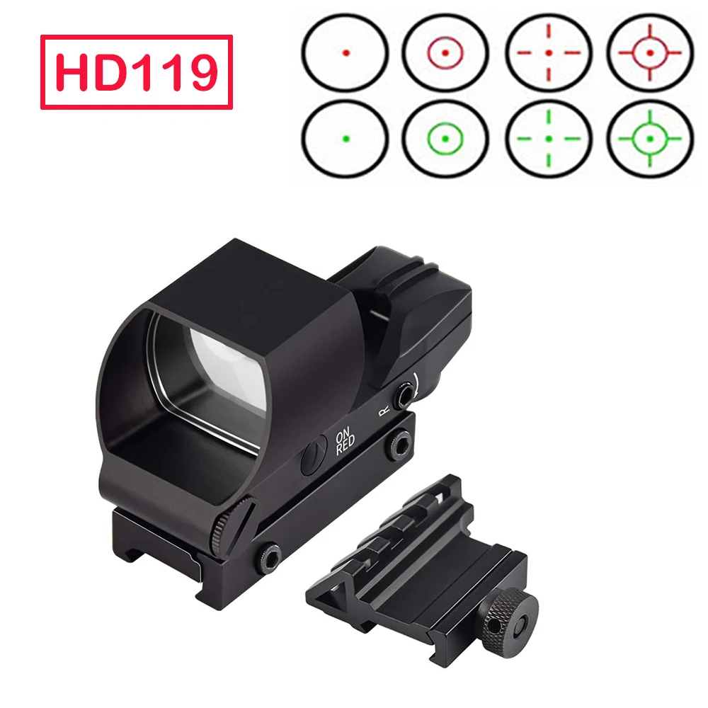 Горячая Распродажа HD 119 красный зеленый точечный голографический прицел для