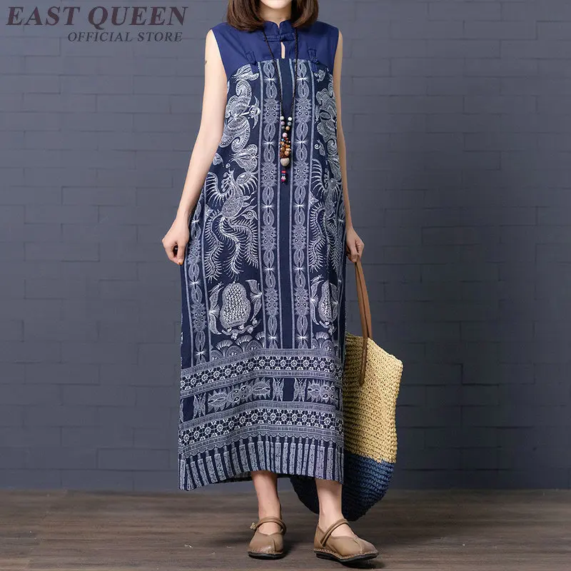 Женское летнее платье макси с цветочным принтом без рукавов|Халаты и сорочки| |