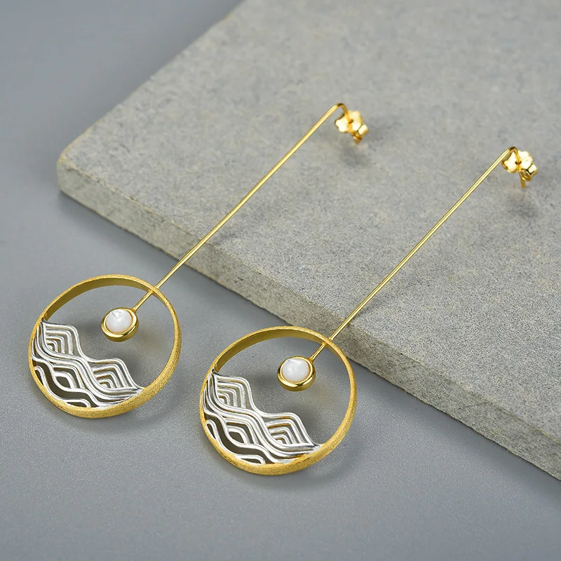 

Женские серьги из серебра 925 пробы, с подвеской в виде ракушки