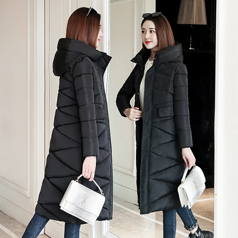 

Plus Size 3XL Women Parkas Winter Hooded Warm Coat Slim Cotton Padded Basic Jacket Female Casual Long Outwear 2020 New