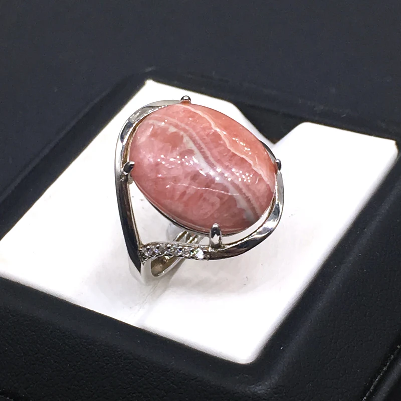 Женское кольцо из родохрозита серебра 925 пробы | Украшения и аксессуары