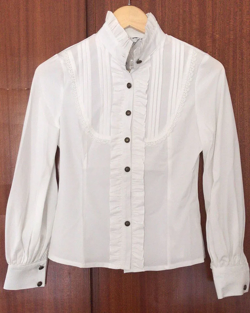 Готическая блузка с высоким воротником в викторианском стиле благородный костюм