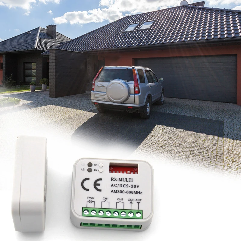 

Garage Gate Receiver 300MHz - 900MHZ AC DC 9-30V Receiver Multi-frequency Remote Control Receiver For Garage Door Switch