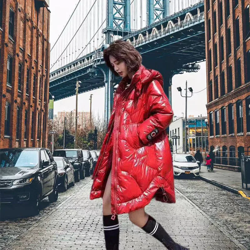 

Autumn Winter Women Parkas Down Coat Jacket 80% Duck Down Lady Winter Loose Outerwear LF9131