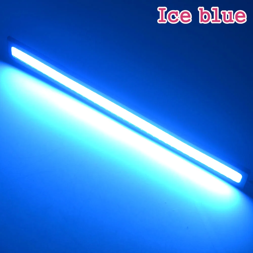 Ice blue 2х автомобильная лампа, автомобильный дневной ходовой светильник, водонепроницаемая алюминиевая противотуманная фара для вождения, светодиодный Стайлинг автомобиля, ультра яркий COB 17 см, полосная лампа 12 В - Испускаемый цвет: Ice blue