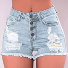 Женские джинсовые шорты, зауженные, рваные, короткие, повседневные, летние, сексуальные